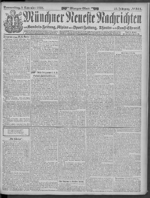 Münchner neueste Nachrichten Donnerstag 9. November 1893