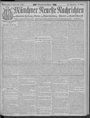 Münchner neueste Nachrichten Mittwoch 15. November 1893