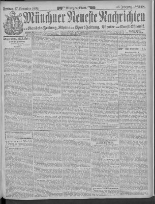 Münchner neueste Nachrichten Freitag 17. November 1893