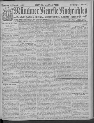 Münchner neueste Nachrichten Samstag 18. November 1893