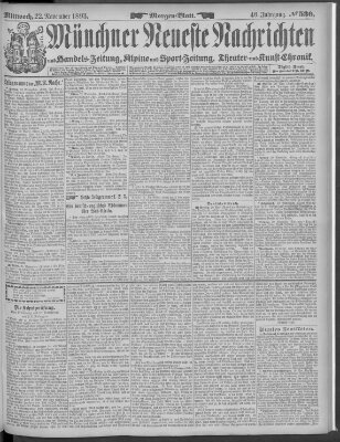 Münchner neueste Nachrichten Mittwoch 22. November 1893