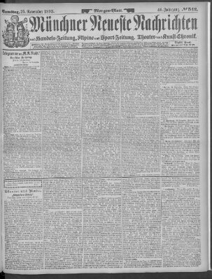 Münchner neueste Nachrichten Samstag 25. November 1893