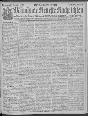 Münchner neueste Nachrichten Dienstag 28. November 1893