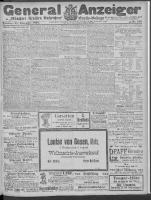 Münchner neueste Nachrichten Dienstag 28. November 1893