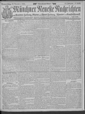 Münchner neueste Nachrichten Donnerstag 30. November 1893