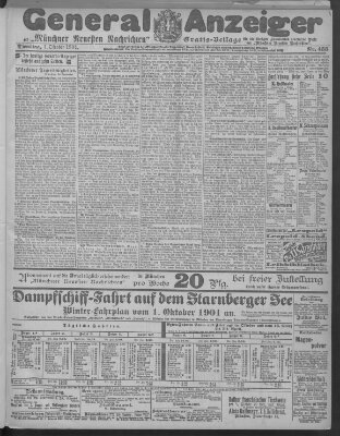 Münchner neueste Nachrichten Dienstag 1. Oktober 1901