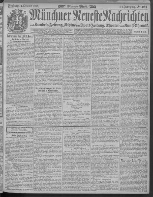 Münchner neueste Nachrichten Freitag 4. Oktober 1901