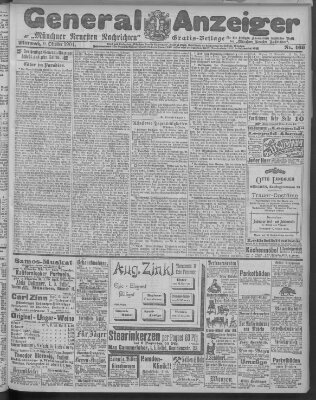 Münchner neueste Nachrichten Mittwoch 9. Oktober 1901