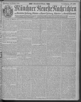 Münchner neueste Nachrichten Freitag 11. Oktober 1901