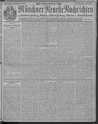 Münchner neueste Nachrichten Samstag 12. Oktober 1901