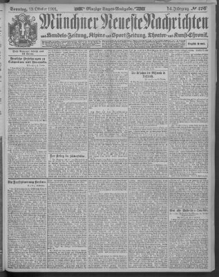 Münchner neueste Nachrichten Sonntag 13. Oktober 1901