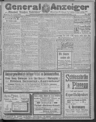 Münchner neueste Nachrichten Montag 14. Oktober 1901