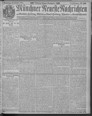 Münchner neueste Nachrichten Sonntag 20. Oktober 1901