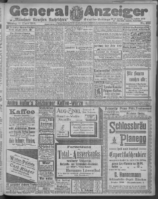 Münchner neueste Nachrichten Montag 21. Oktober 1901