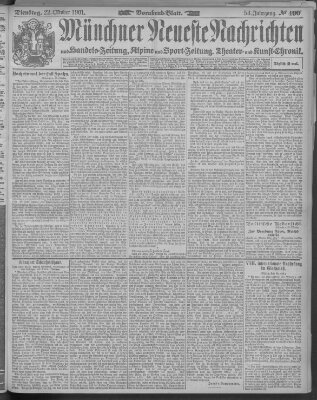 Münchner neueste Nachrichten Dienstag 22. Oktober 1901