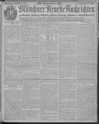 Münchner neueste Nachrichten Dienstag 22. Oktober 1901