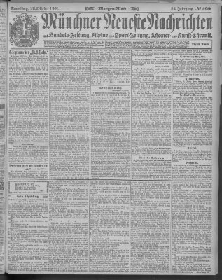 Münchner neueste Nachrichten Samstag 26. Oktober 1901