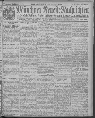 Münchner neueste Nachrichten Sonntag 27. Oktober 1901