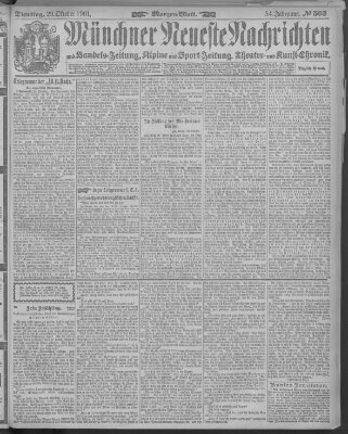 Münchner neueste Nachrichten Dienstag 29. Oktober 1901