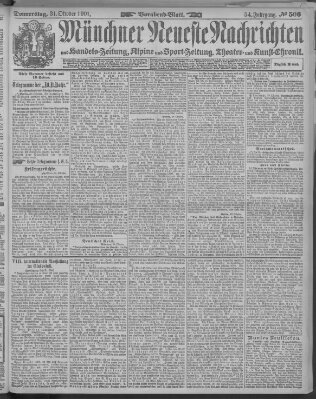 Münchner neueste Nachrichten Donnerstag 31. Oktober 1901