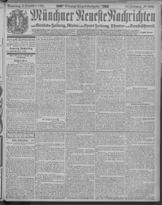 Münchner neueste Nachrichten Samstag 2. November 1901