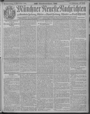 Münchner neueste Nachrichten Donnerstag 7. November 1901