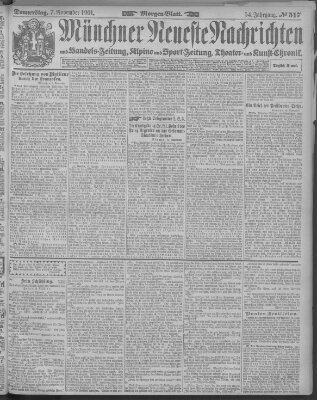 Münchner neueste Nachrichten Donnerstag 7. November 1901