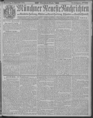 Münchner neueste Nachrichten Samstag 9. November 1901