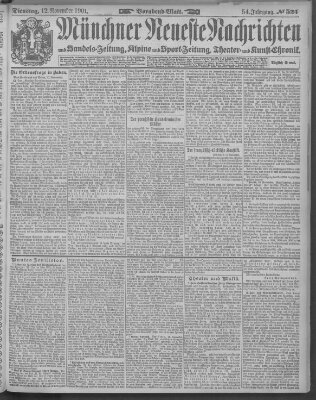 Münchner neueste Nachrichten Dienstag 12. November 1901