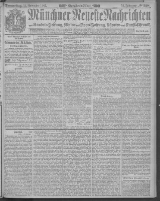 Münchner neueste Nachrichten Donnerstag 14. November 1901