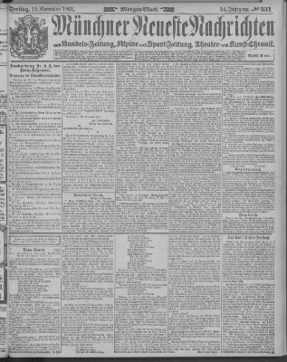 Münchner neueste Nachrichten Freitag 15. November 1901