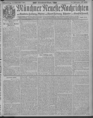 Münchner neueste Nachrichten Samstag 16. November 1901