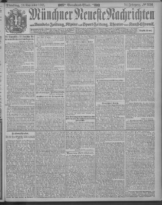 Münchner neueste Nachrichten Dienstag 19. November 1901