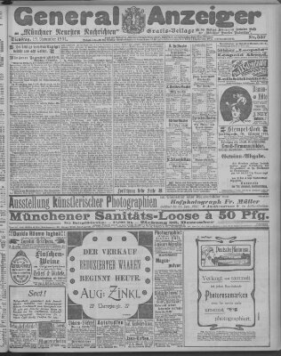 Münchner neueste Nachrichten Dienstag 19. November 1901