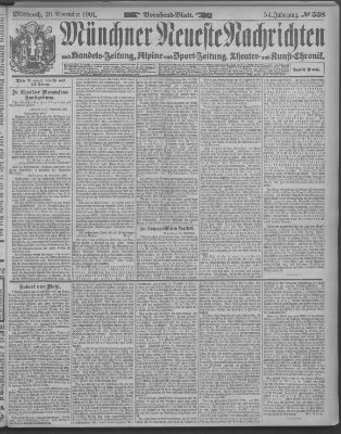 Münchner neueste Nachrichten Mittwoch 20. November 1901