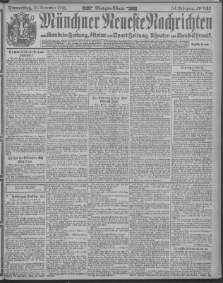 Münchner neueste Nachrichten Donnerstag 21. November 1901