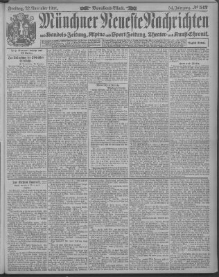 Münchner neueste Nachrichten Freitag 22. November 1901