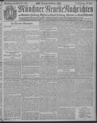 Münchner neueste Nachrichten Samstag 23. November 1901