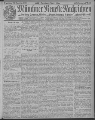 Münchner neueste Nachrichten Dienstag 26. November 1901