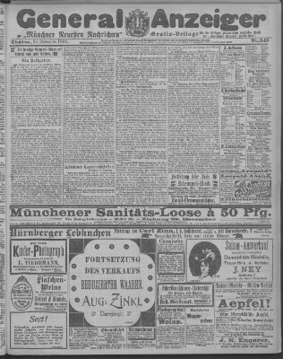 Münchner neueste Nachrichten Dienstag 26. November 1901