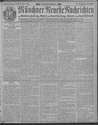 Münchner neueste Nachrichten Donnerstag 28. November 1901