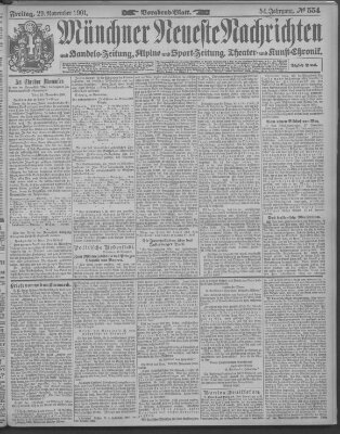 Münchner neueste Nachrichten Freitag 29. November 1901