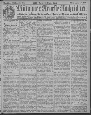 Münchner neueste Nachrichten Samstag 30. November 1901