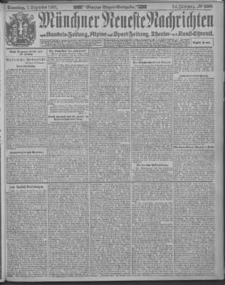 Münchner neueste Nachrichten Sonntag 1. Dezember 1901