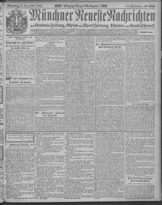 Münchner neueste Nachrichten Montag 2. Dezember 1901