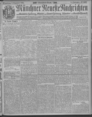 Münchner neueste Nachrichten Dienstag 3. Dezember 1901