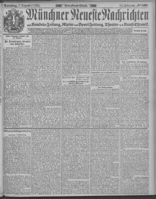 Münchner neueste Nachrichten Samstag 7. Dezember 1901