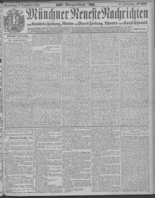 Münchner neueste Nachrichten Samstag 7. Dezember 1901