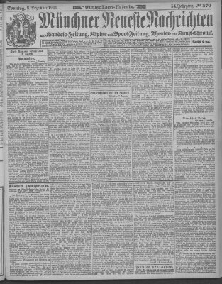 Münchner neueste Nachrichten Sonntag 8. Dezember 1901