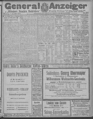 Münchner neueste Nachrichten Montag 9. Dezember 1901